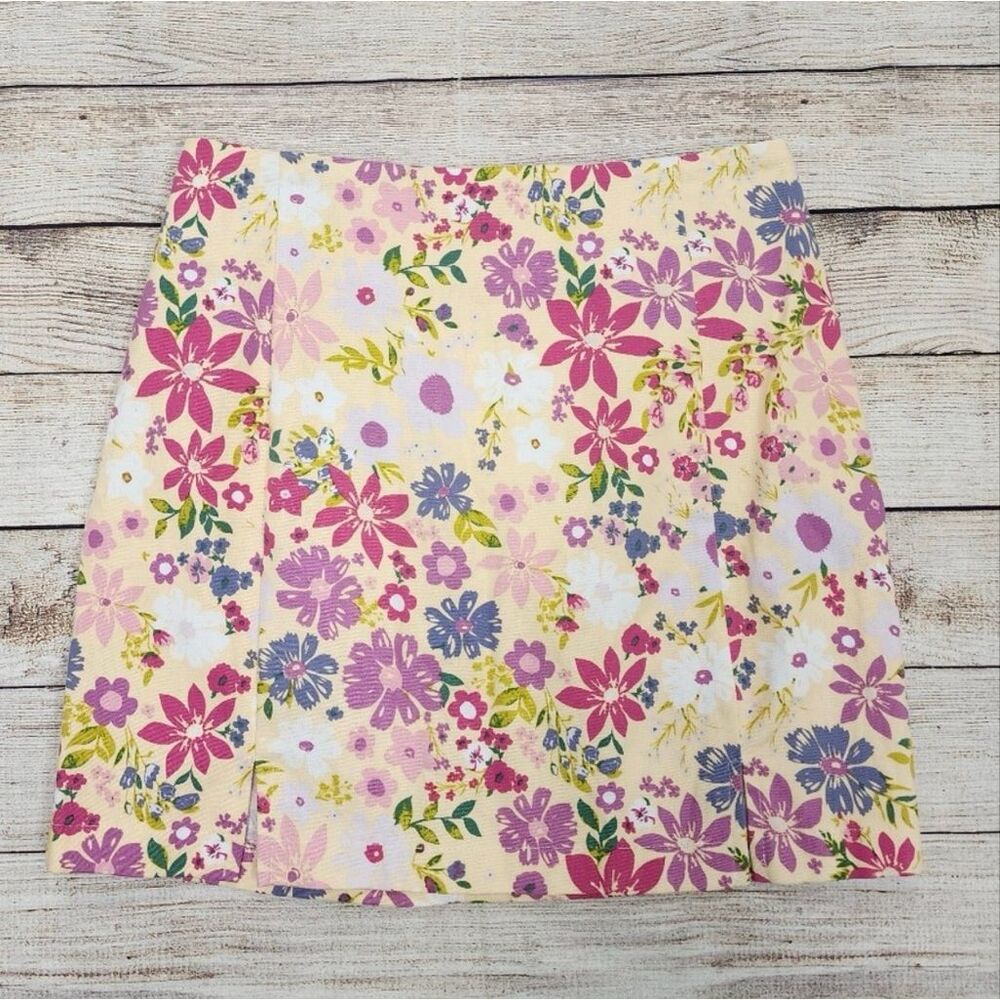 Love On A Hanger Mini Skirt Yellow Floral Size 1